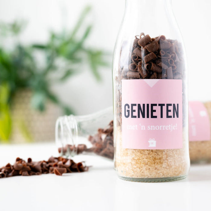 Enjoy with a mustache - chocolate milk in a bottle