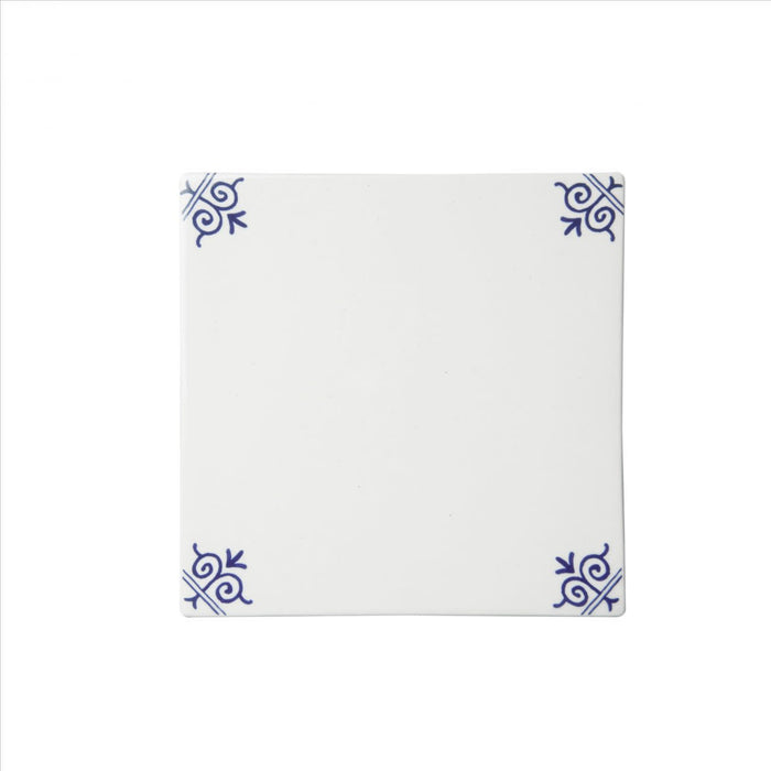 Tile delft blue - Corner ornament - Empty 13x13 cm