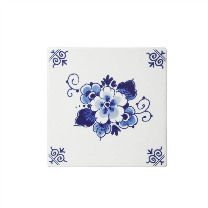 Fliese Delfter Blau - Blume 13x13 cm