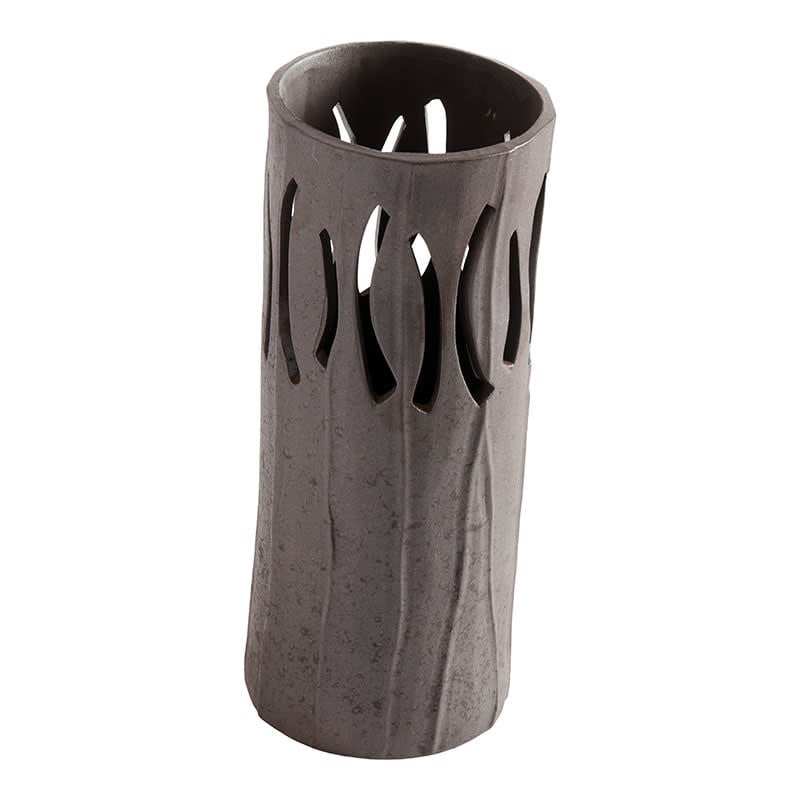 Gaia Lantaarn / Vaas L - Chocolate Stoneware - Ø12xH30 cm | Muubs