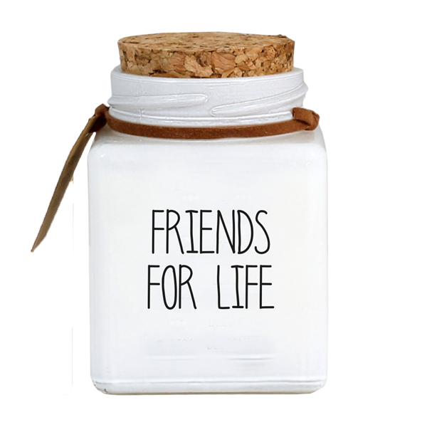 Sojakerze im Glas mit Korken – Friends for Life – Fresh Cotton