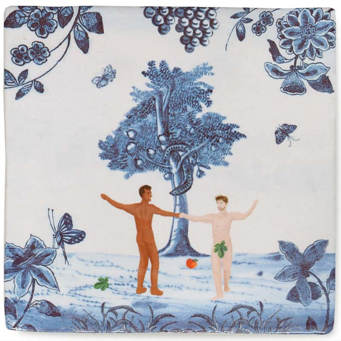 Adam und Adam im Garten Eden | Adam und Adam im Garten Eden | 10x10cm