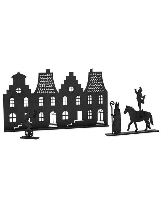 Kanalhäuser mit dem Heiligen Nikolaus mit Pferd und Pietjes