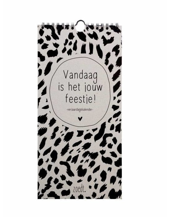 Birthday calendar Today is your party - gray board with quotes