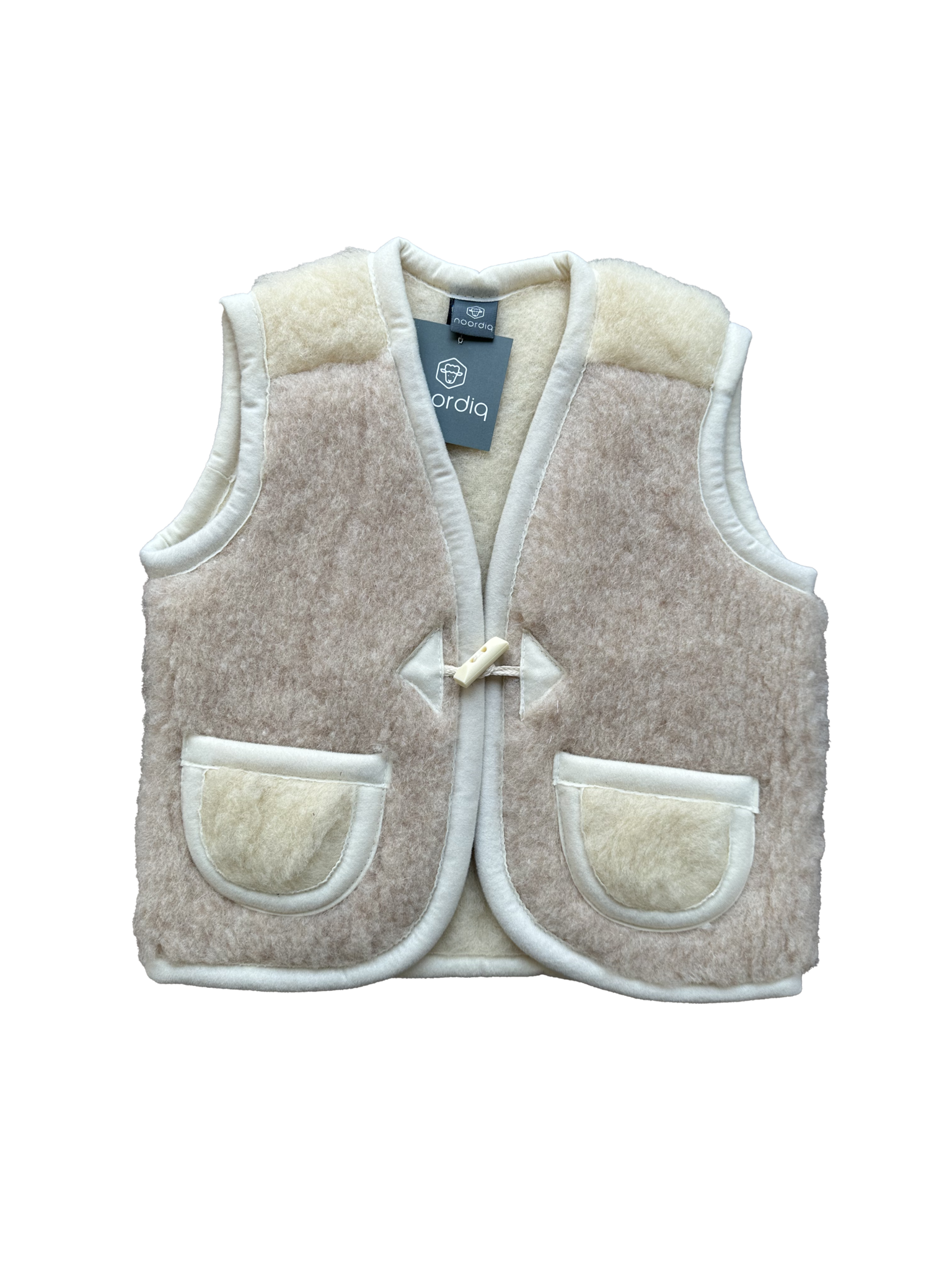 Noordiq Bodywarmer Kinder Beige/Weiß