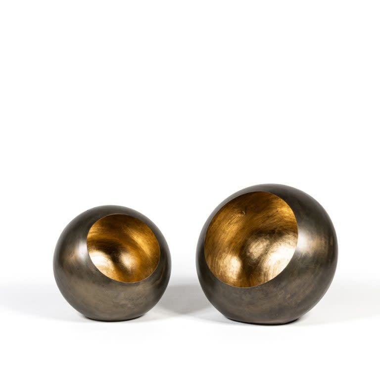 Theelicht houder Nikkel/Goud Antiek | DekoCandle