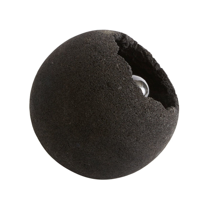 Vloerlamp - Floor lamp Crust - Mat black Lava stone - H21 Ø22 cm