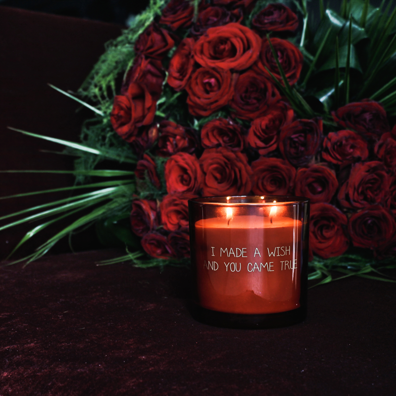 Soy Candle Glass - I made a wish and you came true - Scent: Unconditional