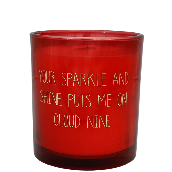 Soy Candle Glass - You sparkle and shine puts me on Cloud Nine - Scent: Unconditional