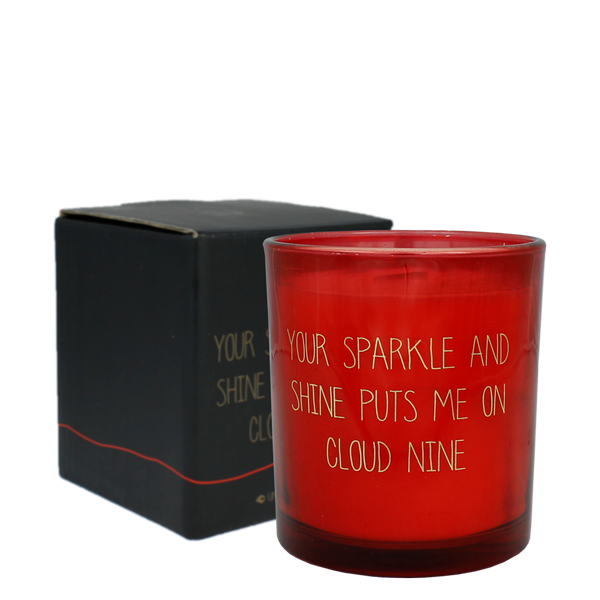 Soy Candle Glass - You sparkle and shine puts me on Cloud Nine - Scent: Unconditional