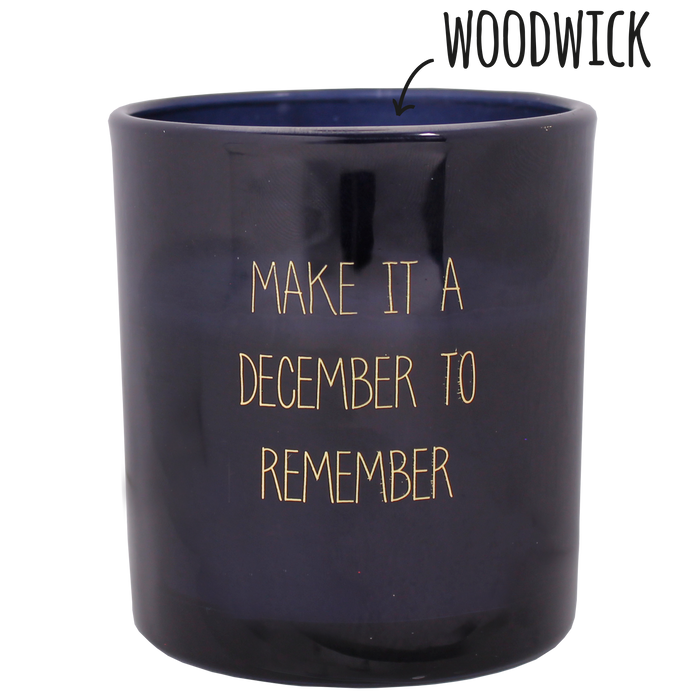 Soy Candle Glass Large Woodwick Winter Glow - December to Remember