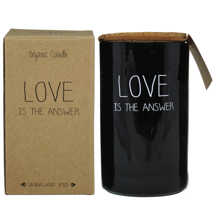Soy Candle Glass - Love is the answer - Scent: Warm Cashmere