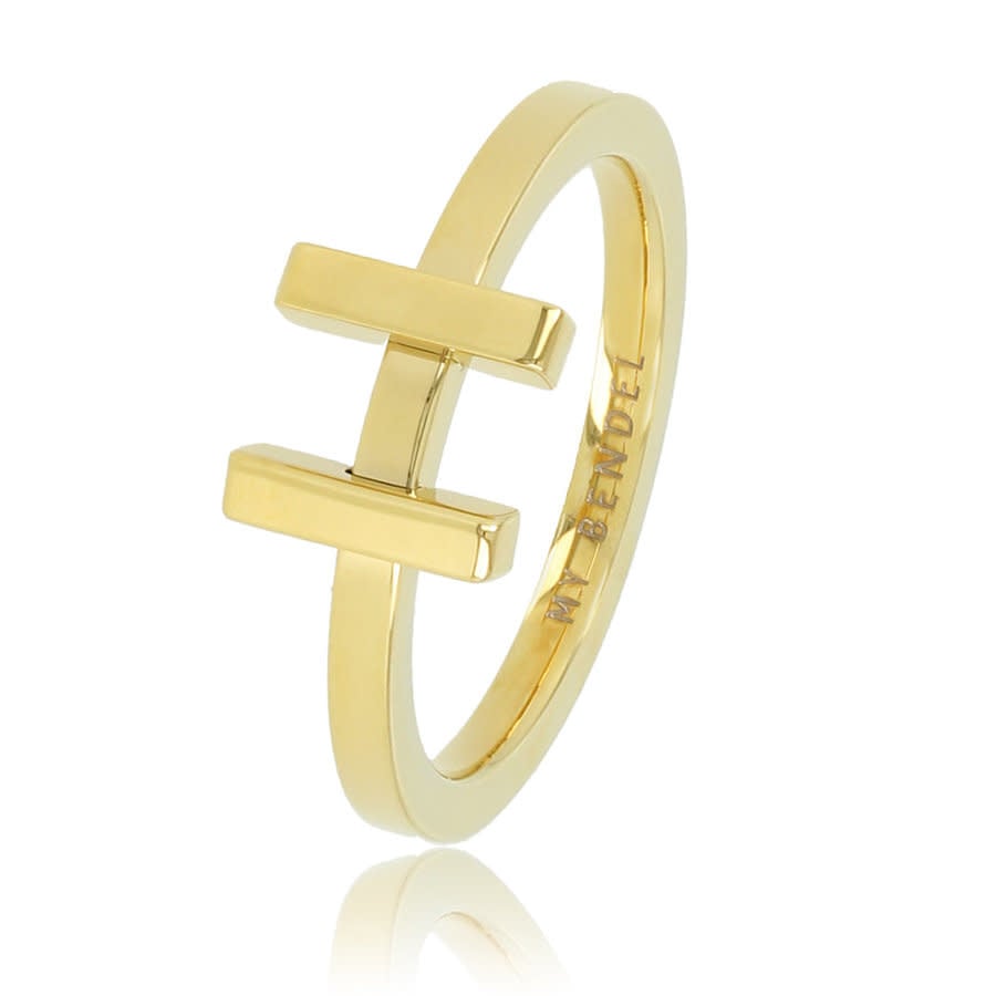 Sierlijke H-Ring Goud - gemaakt van edelstaal | My Bendel