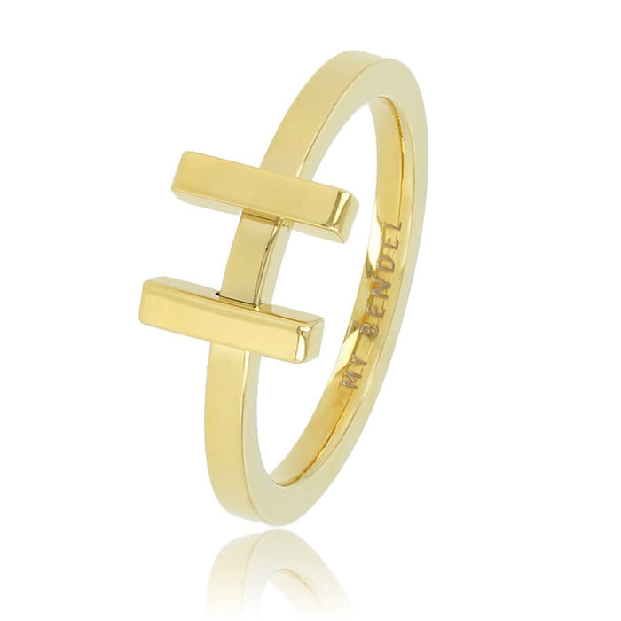Sierlijke H-Ring Goud - gemaakt van edelstaal