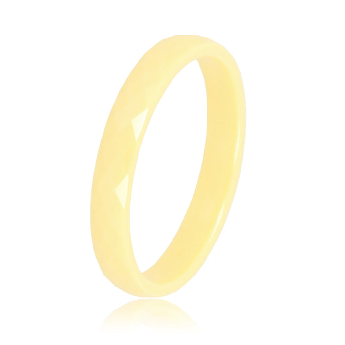 Ring ceramic pastel yellow - diamond ptr