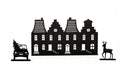 MDF Grachtenpandjes met auto en rendier | Zoedt