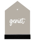 Beige Huisje met Tekst "Geniet" | Zoedt