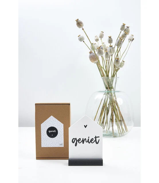 Cadeaupakket Wit Huisje met Tekst "Geniet" | Zoedt