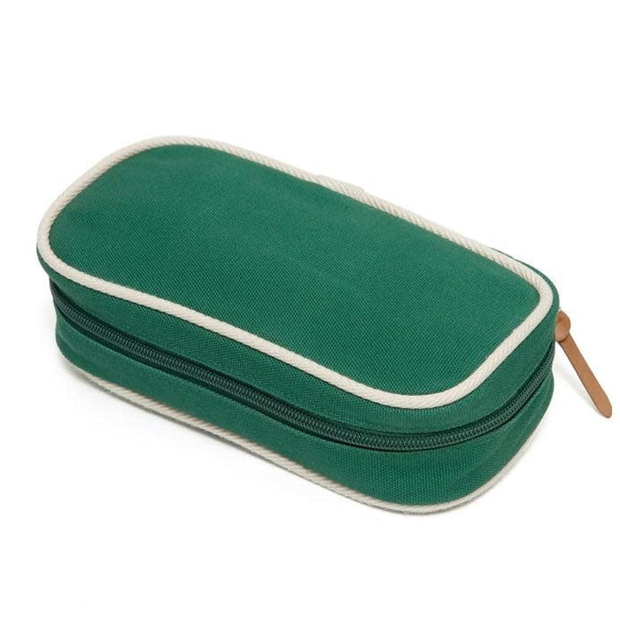 Recycled cotton pencil case - Pine green