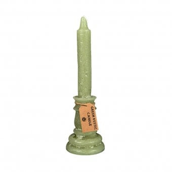 Rustikale Kerzenleuchterkerze – Grün 25 cm