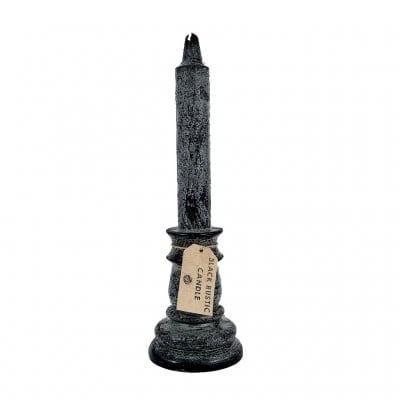 Rustikale Kerzenleuchterkerze – Schwarz 25 cm