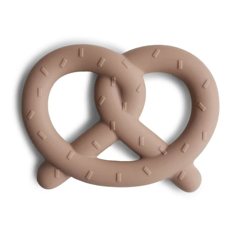 Silicone Pretzel Teether | Bijtring kleur Natural | Mushie