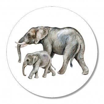 Wandkreis - Elefanten - 30cm