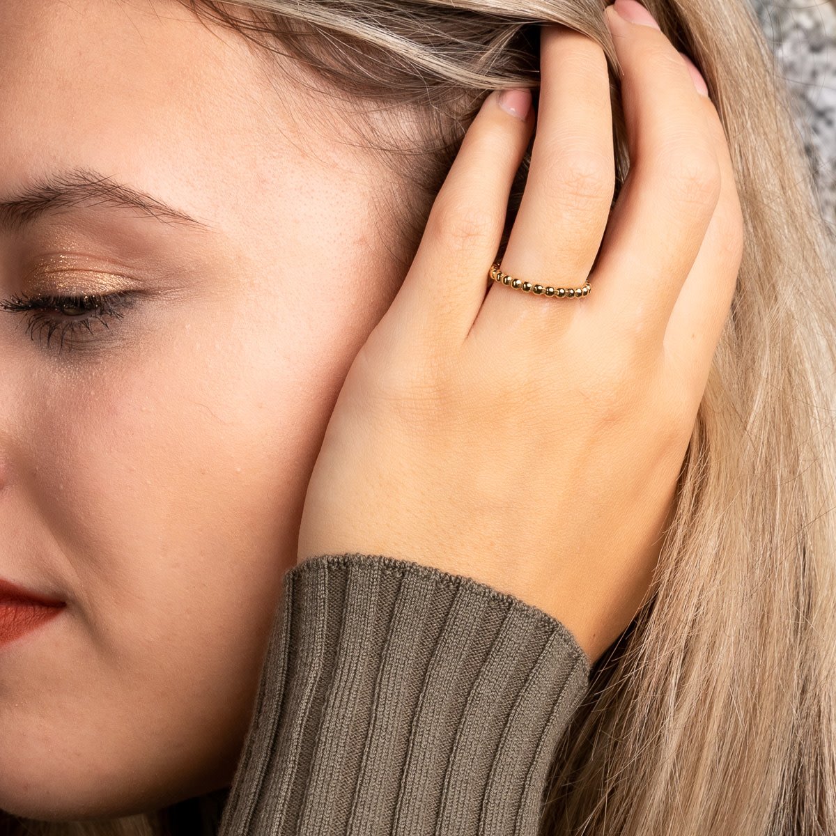 Ring Goud met bolletjes | My Bendel