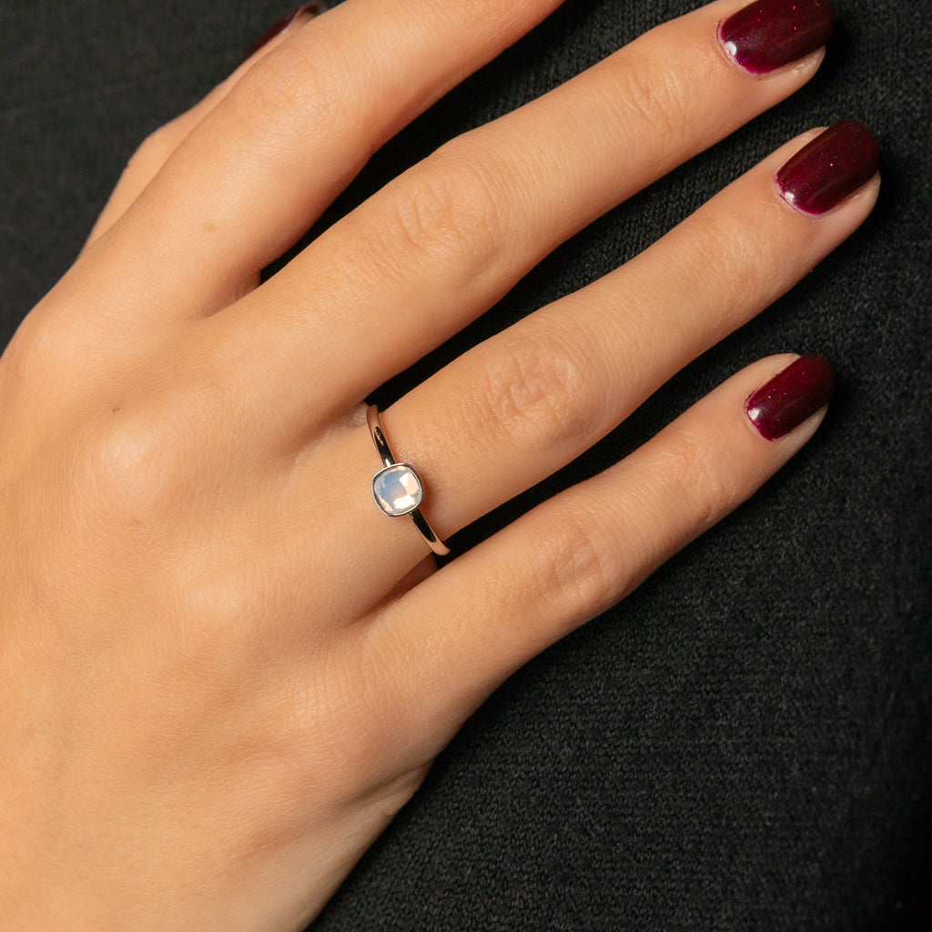 Ring Silver with quartz stone