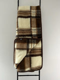 Plaid / Decke Thor - 100 % Wolle braun-weiß kariert