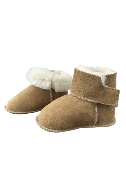 Slipper Sheepskin Leather - Baby - Cognac