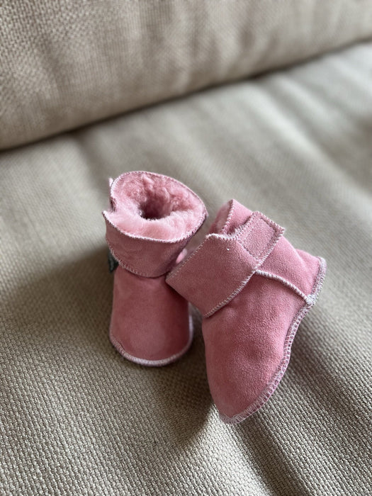 Pantoffel Schapenvacht Leer - Baby - Roze