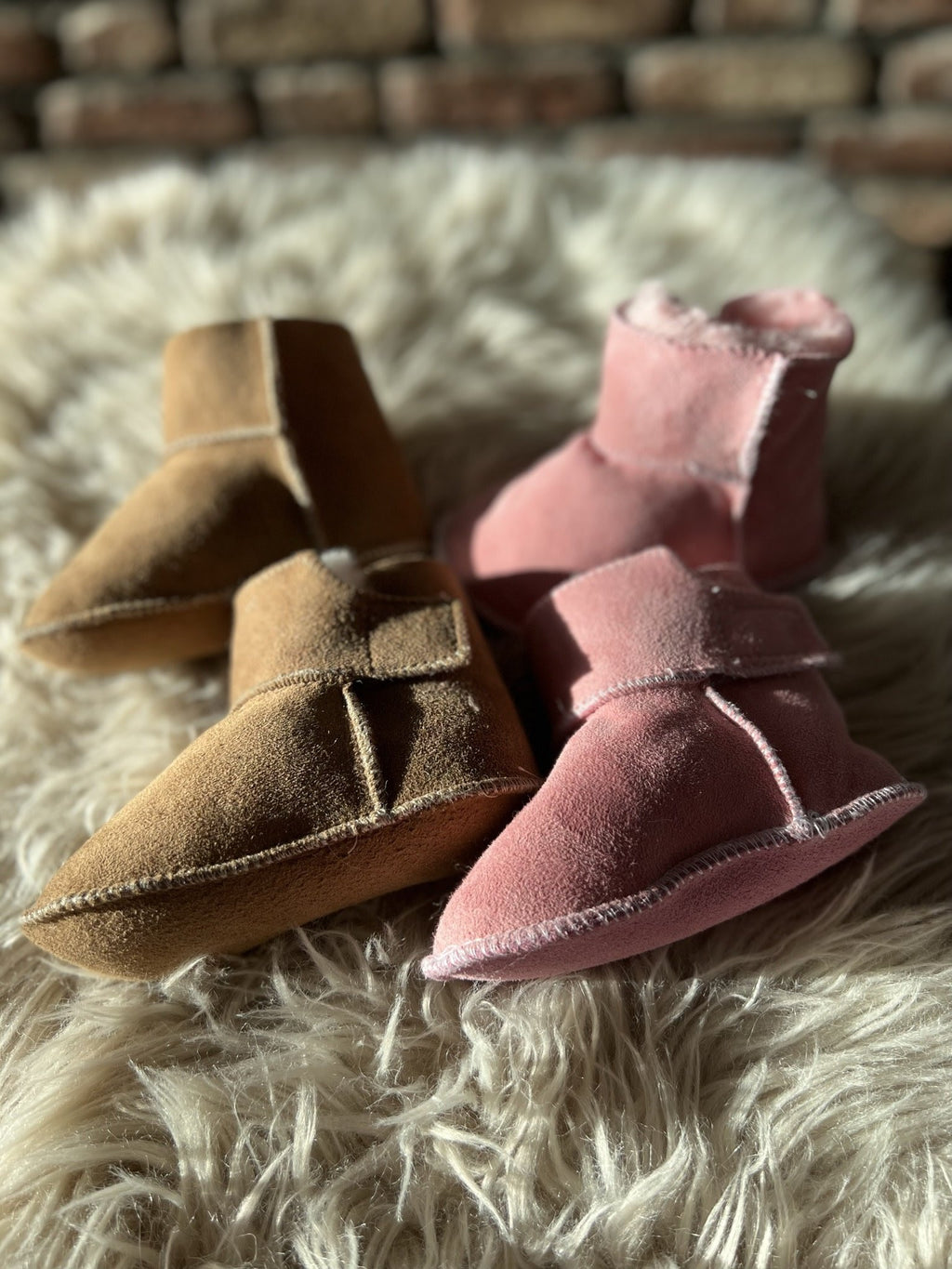 Slipper Sheepskin Leather - Baby - Cognac