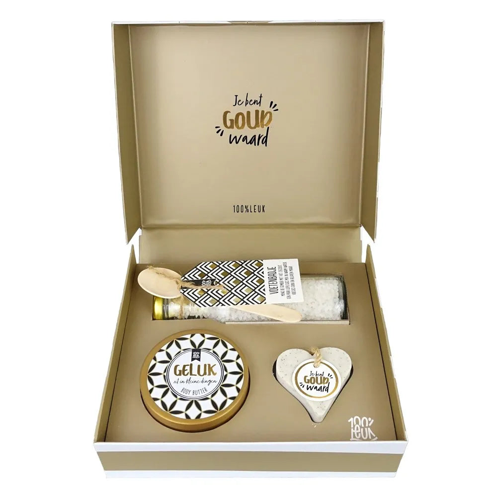 Cadeaubox “Je bent goud waard” | 100% Leuk