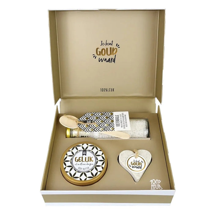 Cadeaubox “Je bent goud waard” | 100% Leuk