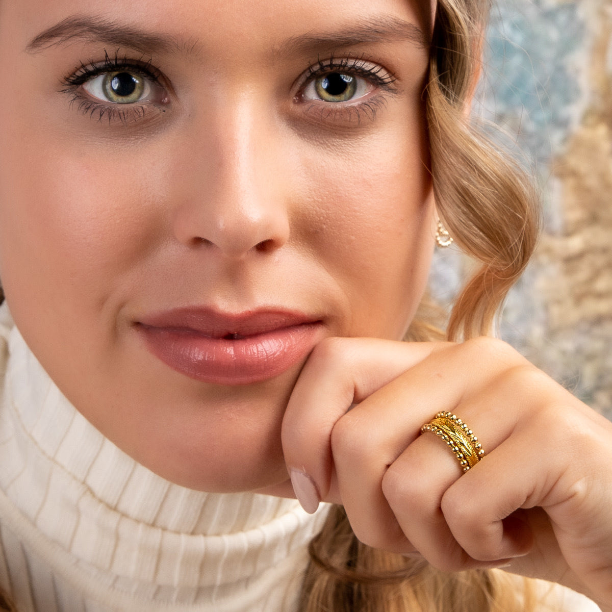 Ring Goud met bolletjes | My Bendel