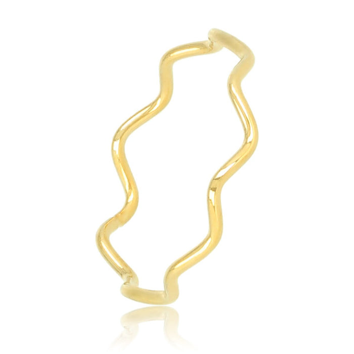 Ring Gold - Narrow with Wave/Wave pattern