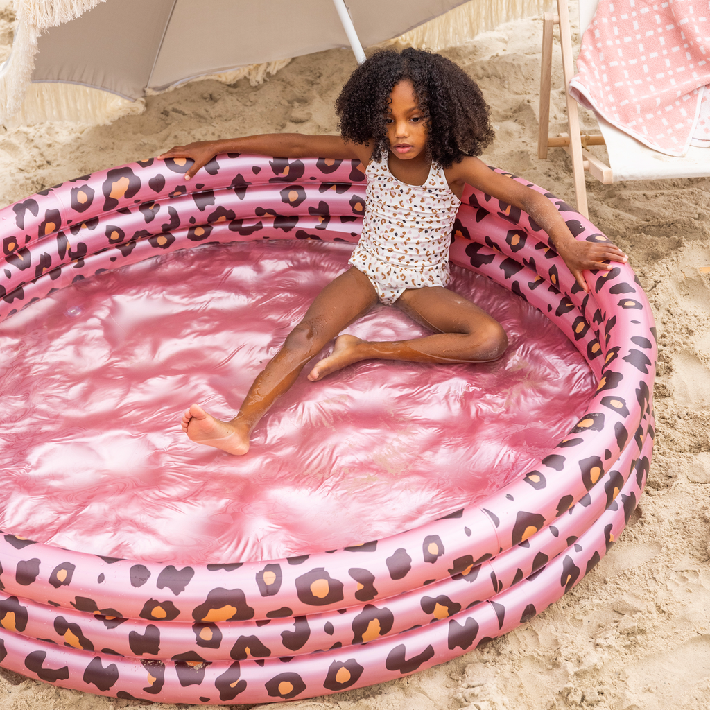 Inflatable Swimming Pool Panther Print Rose Gold Ø 150 cm