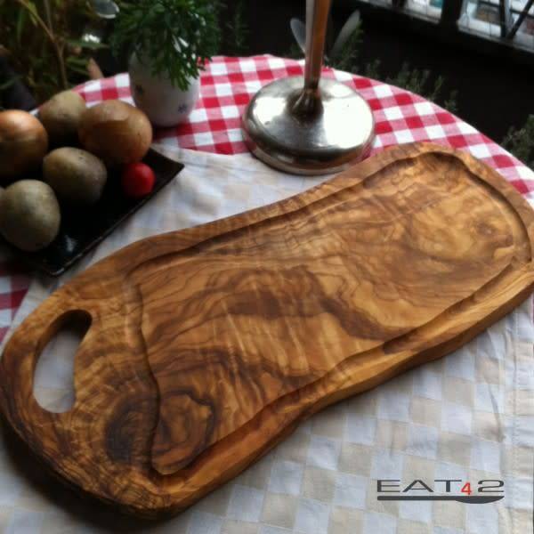 Cutting board Olive wood - Natural shape with handle