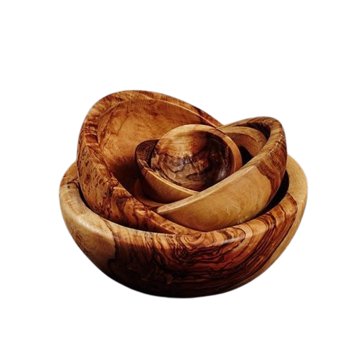 Olive wood bowl set - 6 pieces - from 5 cm to 15 cm