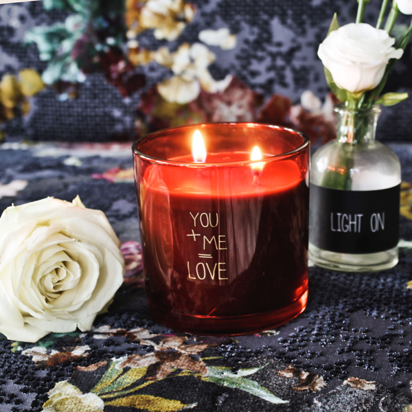 Soy Candle Glass - Me + You = Love - Scent: Unconditional