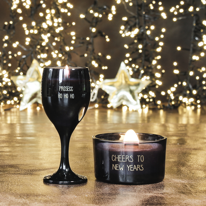 Sojakerze - Weinglas - Prosecco Ho Ho Ho - Winter Glow 