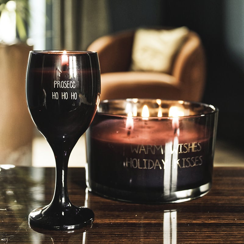 Sojakerze - Weinglas - Prosecco Ho Ho Ho - Winter Glow 