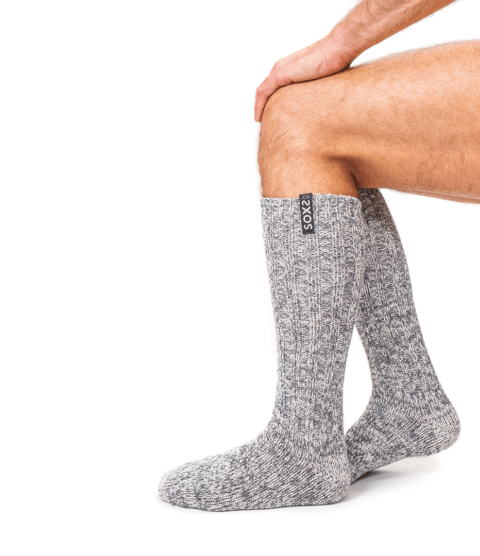 SOXS Woolen Men's Socks Gray - Knee height