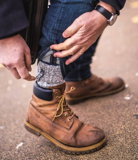 SOXS Woolen Men's Socks Gray - Knee height