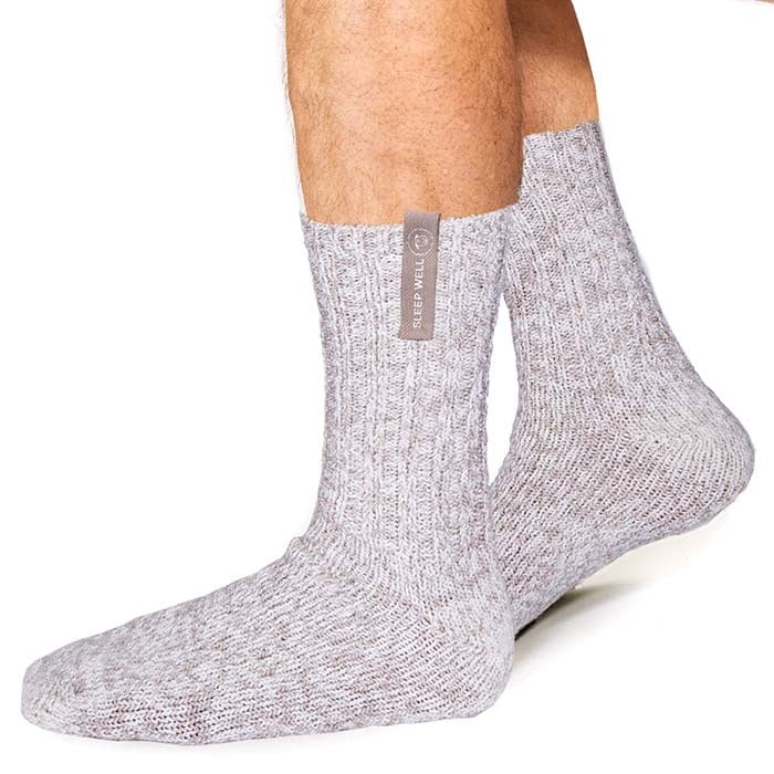 SOXS Woolen Men's Sleep Socks Gray - Calf height