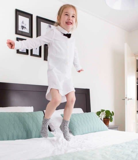 SOXS Woolen Children's Socks Gray - Anti-slip Calf height