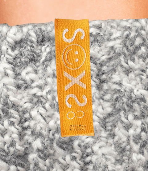 SOXS Woolen Children's Socks Gray - Anti-slip Calf height