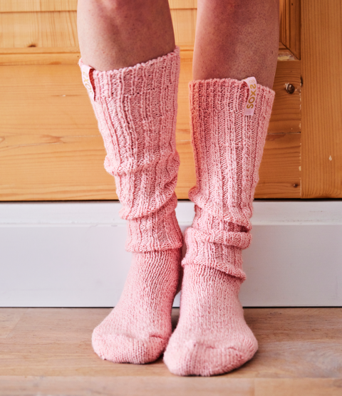 SOXS Woolen Women's Socks Blushing Pink - Knee height Bubble gum 37-41