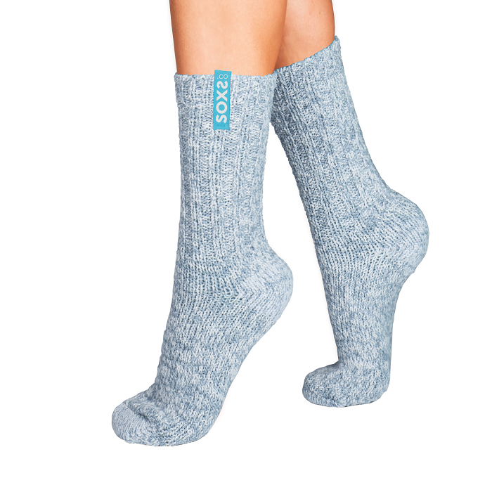 SOXS Woolen Women's Socks Light Blue - Calf height Angels falls 37-41